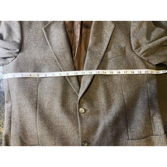 Vintage Giorgio Brown Wool Tweed Men’s Blazer Jacket Sz 42L - Picture 5 of 12